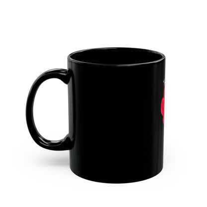 🌺 In Bloom – Black Ceramic Mug with Red Poppy (11oz / 15oz)