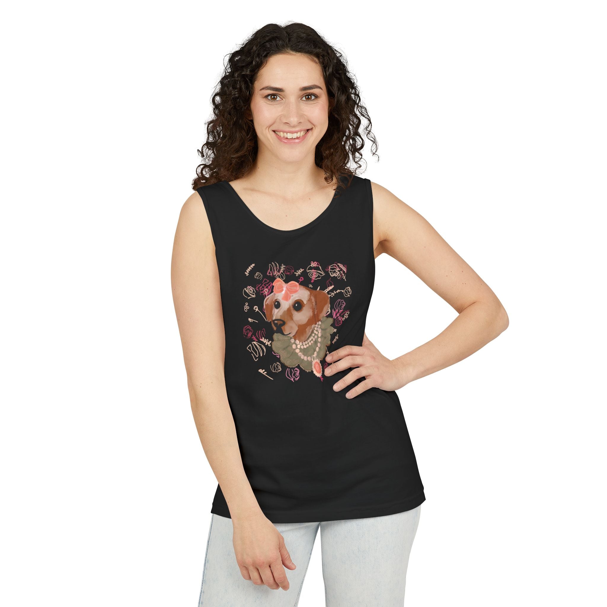 🐶 Baroque Pup Tank Top – Vintage Dog Portrait Shirt – Petcore Aesthetic Graphic Tee