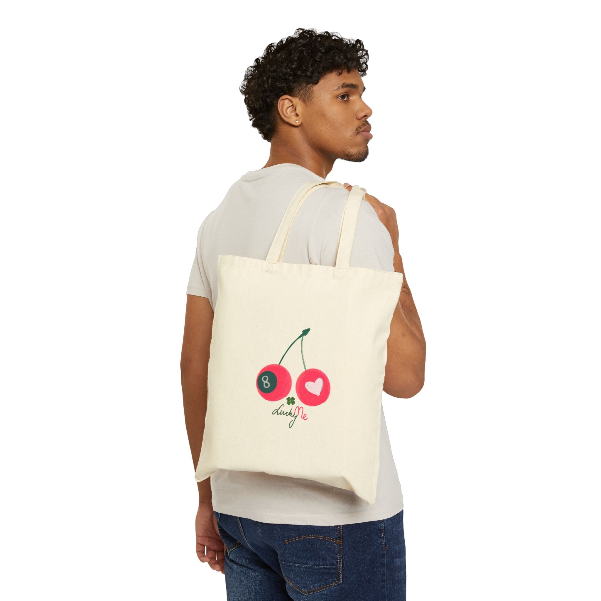 🍒  Lucky Me  Eco-Friendly Cotton Canvas Tote Bag