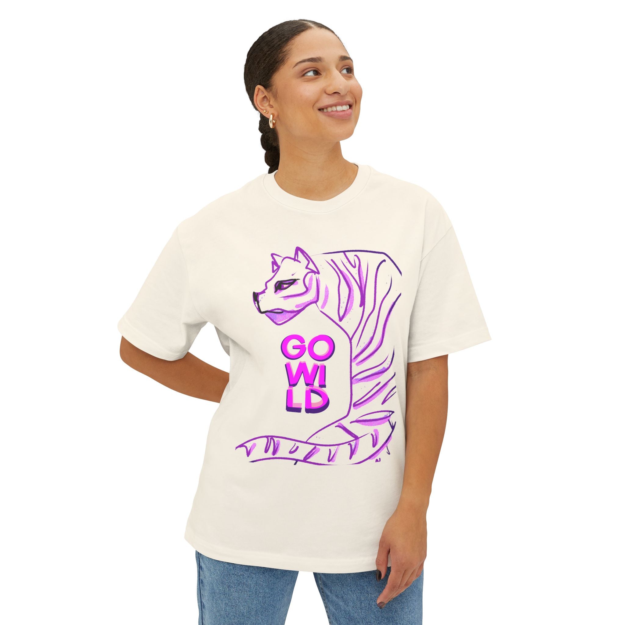 Go Wild Tiger Tee – Soft Power in Bold Purple