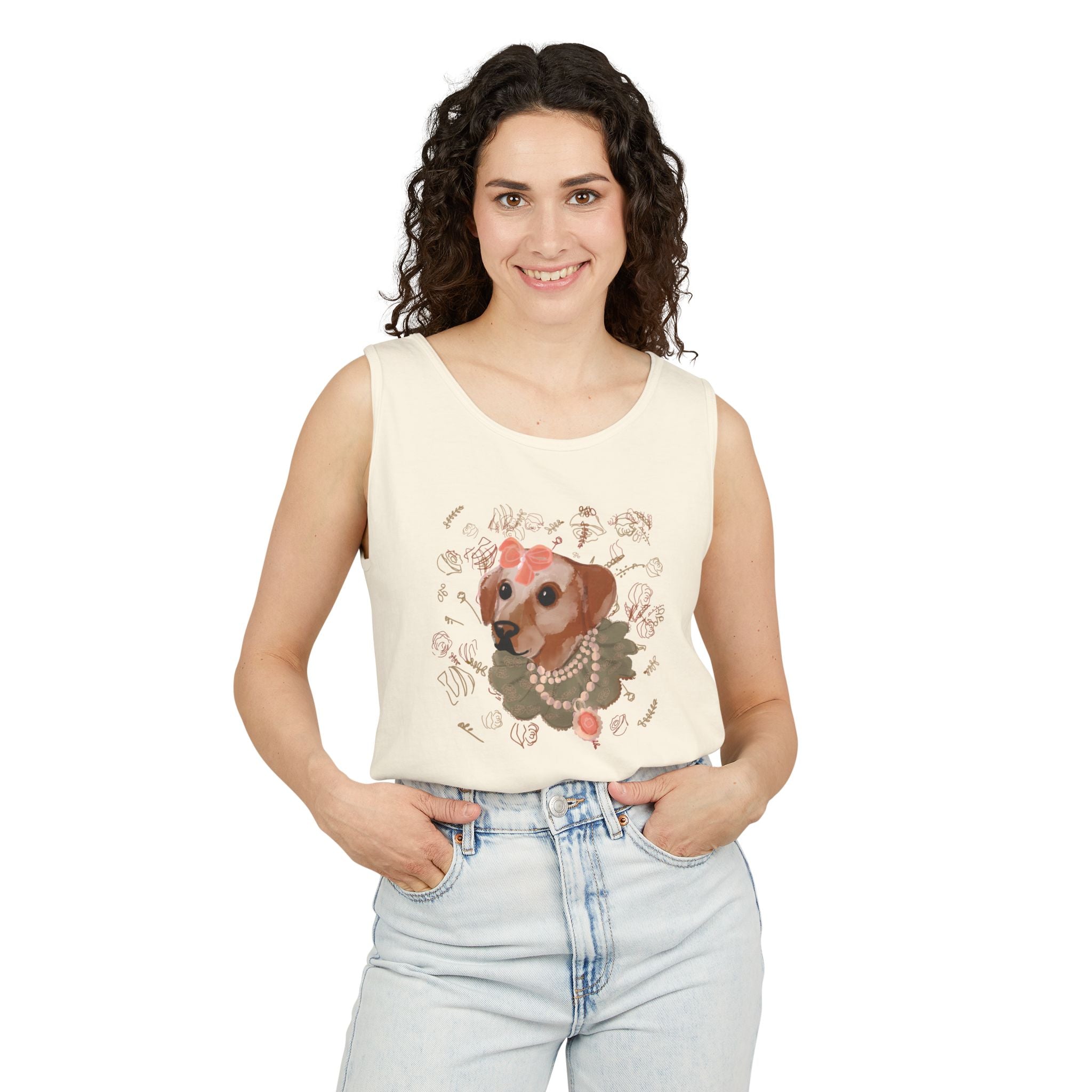🐶 Baroque Pup Tank Top – Vintage Dog Portrait Shirt – Petcore Aesthetic Graphic Tee