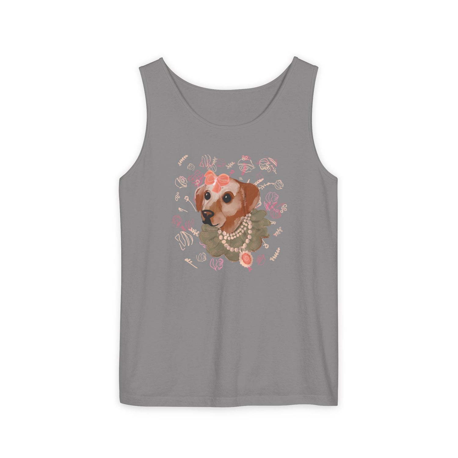 🐶 Baroque Pup Tank Top – Vintage Dog Portrait Shirt – Petcore Aesthetic Graphic Tee