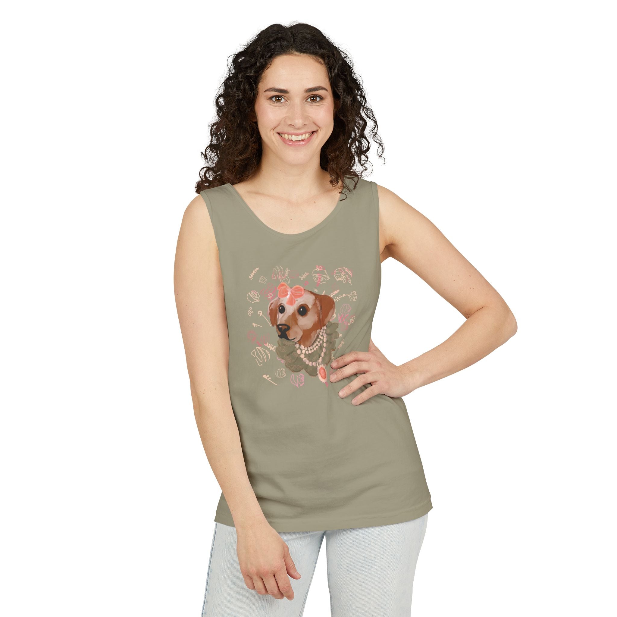 🐶 Baroque Pup Tank Top – Vintage Dog Portrait Shirt – Petcore Aesthetic Graphic Tee
