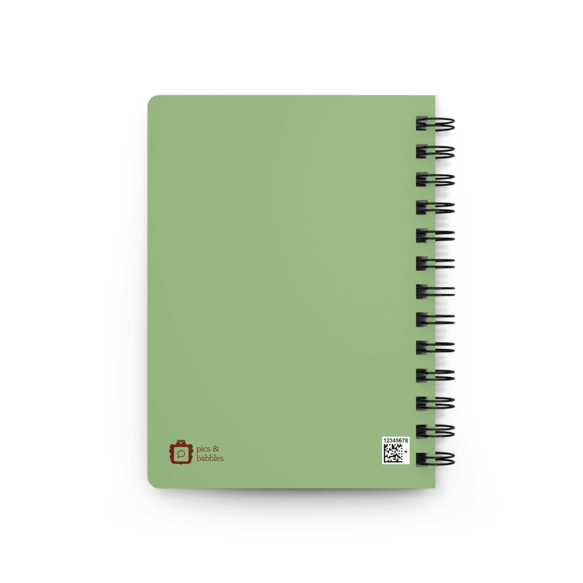 🍓 Tutti Frutti 5"x7" Spiral Notebook – Green Fruit Pattern Journal with Glossy Hardcover