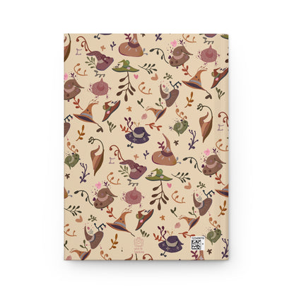 🌙 Witch Hat Whimsy Hardcover Journal – Beige Witchy Notebook, 150 Pages