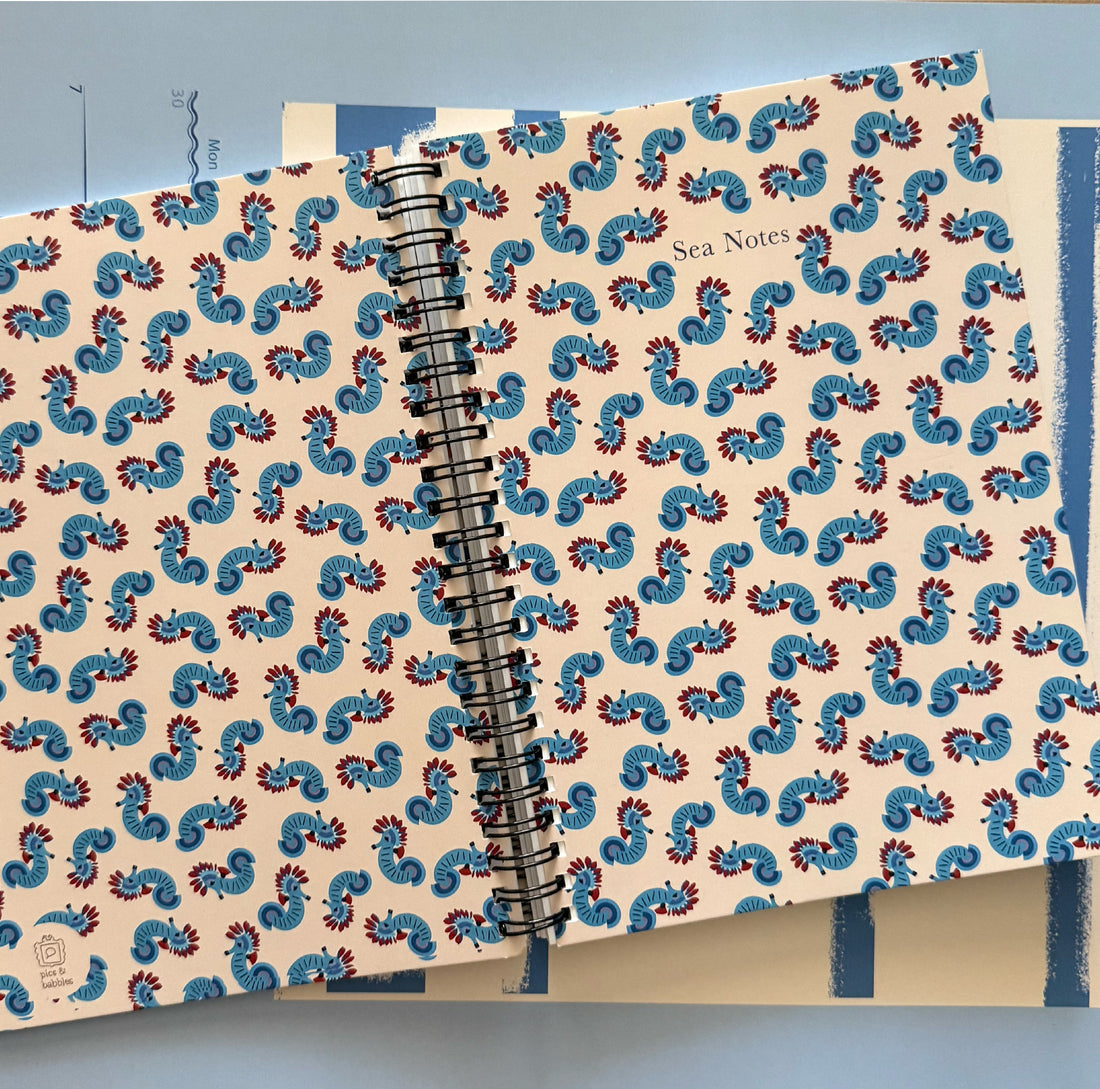 Seahorse Spiral-Notebook | Mediterranean Folk Journal