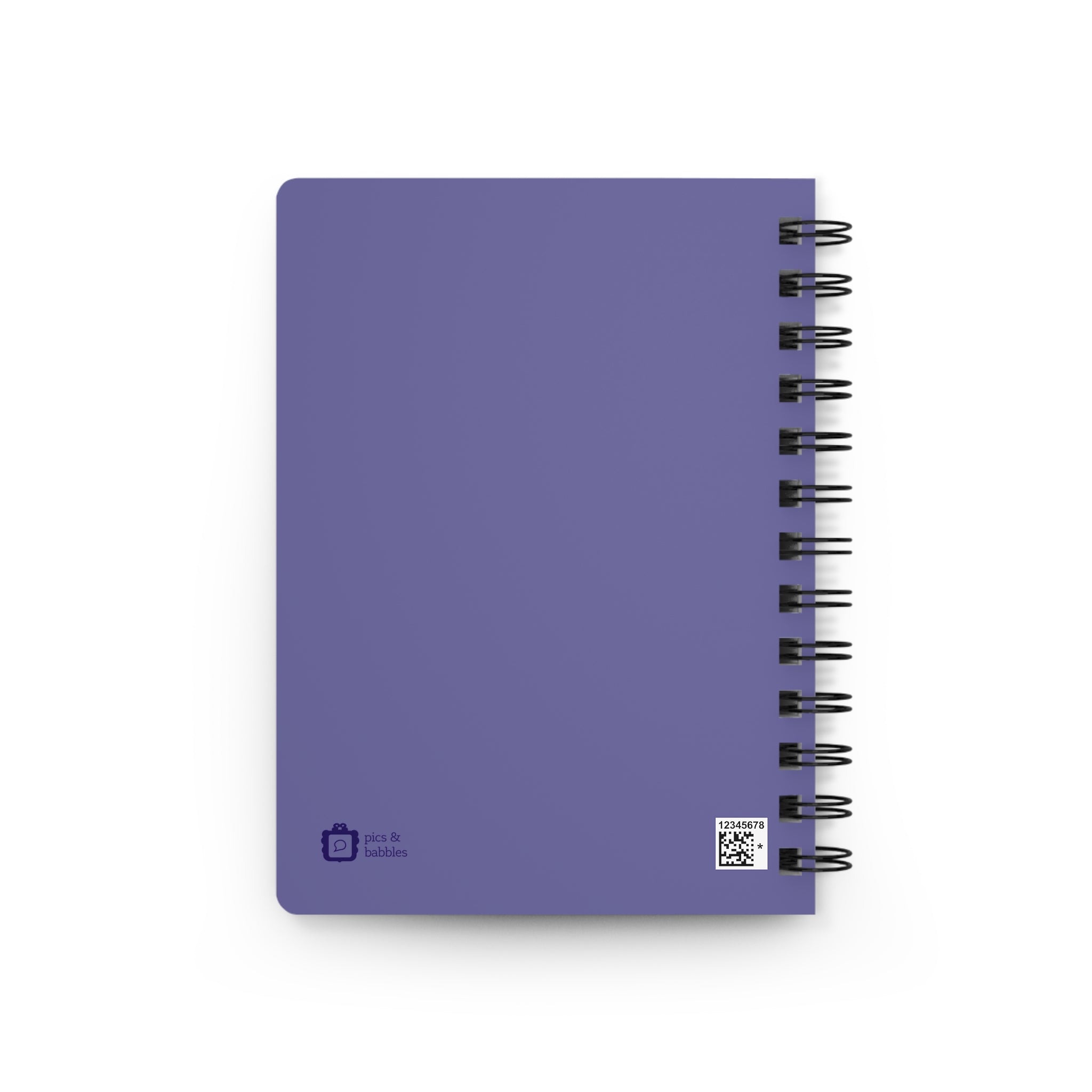 🍓 Tutti Frutti 5"x7" Spiral Notebook – Purple Fruit Pattern Journal with Glossy Hardcover