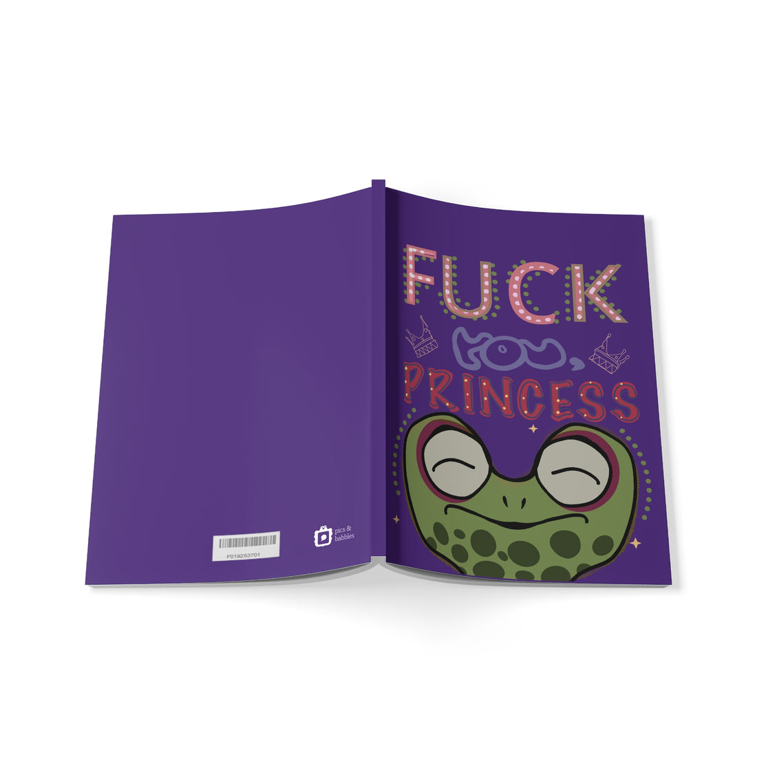 Sassy Frog Notebook, A5 purple