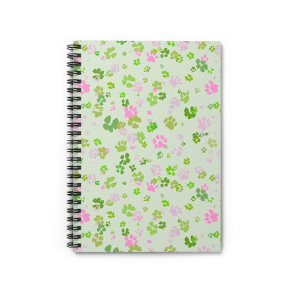 🌿 Whimsy Paws Meadow – Spiral Notebook