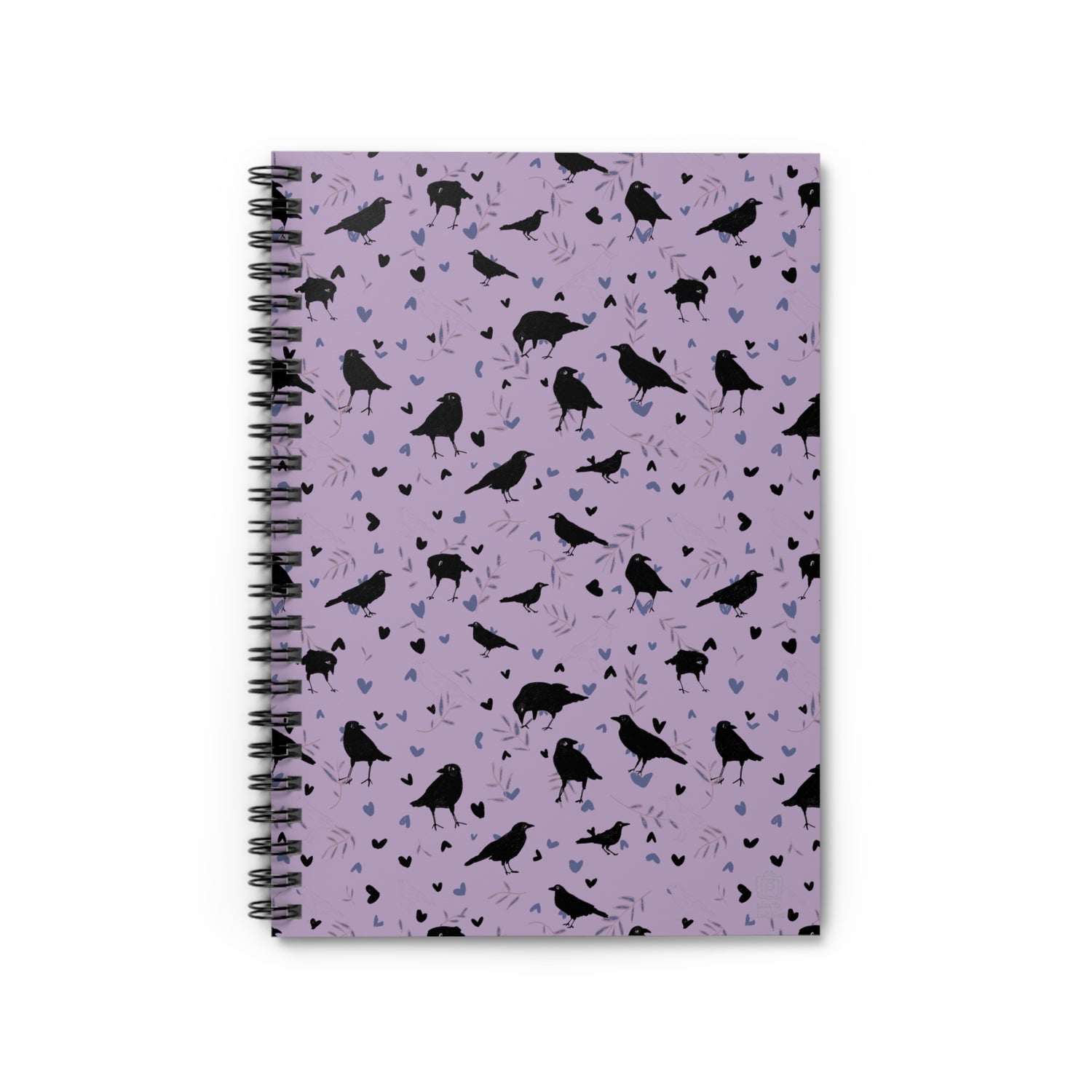 🔮 Leaves &amp; Feathers – Spiral Notebook Smoke Amethyst