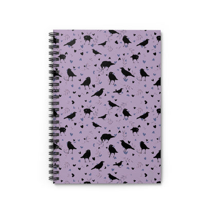 🔮 Leaves &amp; Feathers – Spiral Notebook Smoke Amethyst