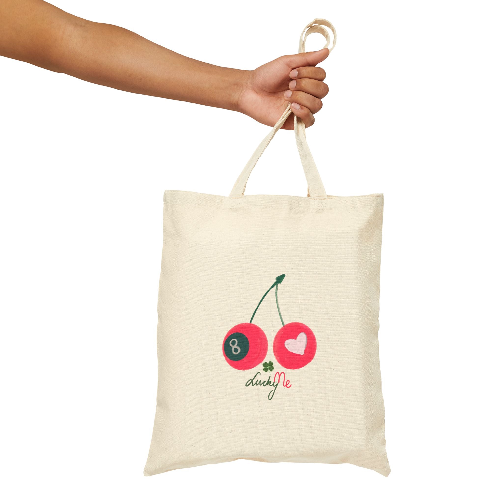 🍒  Lucky Me  Eco-Friendly Cotton Canvas Tote Bag