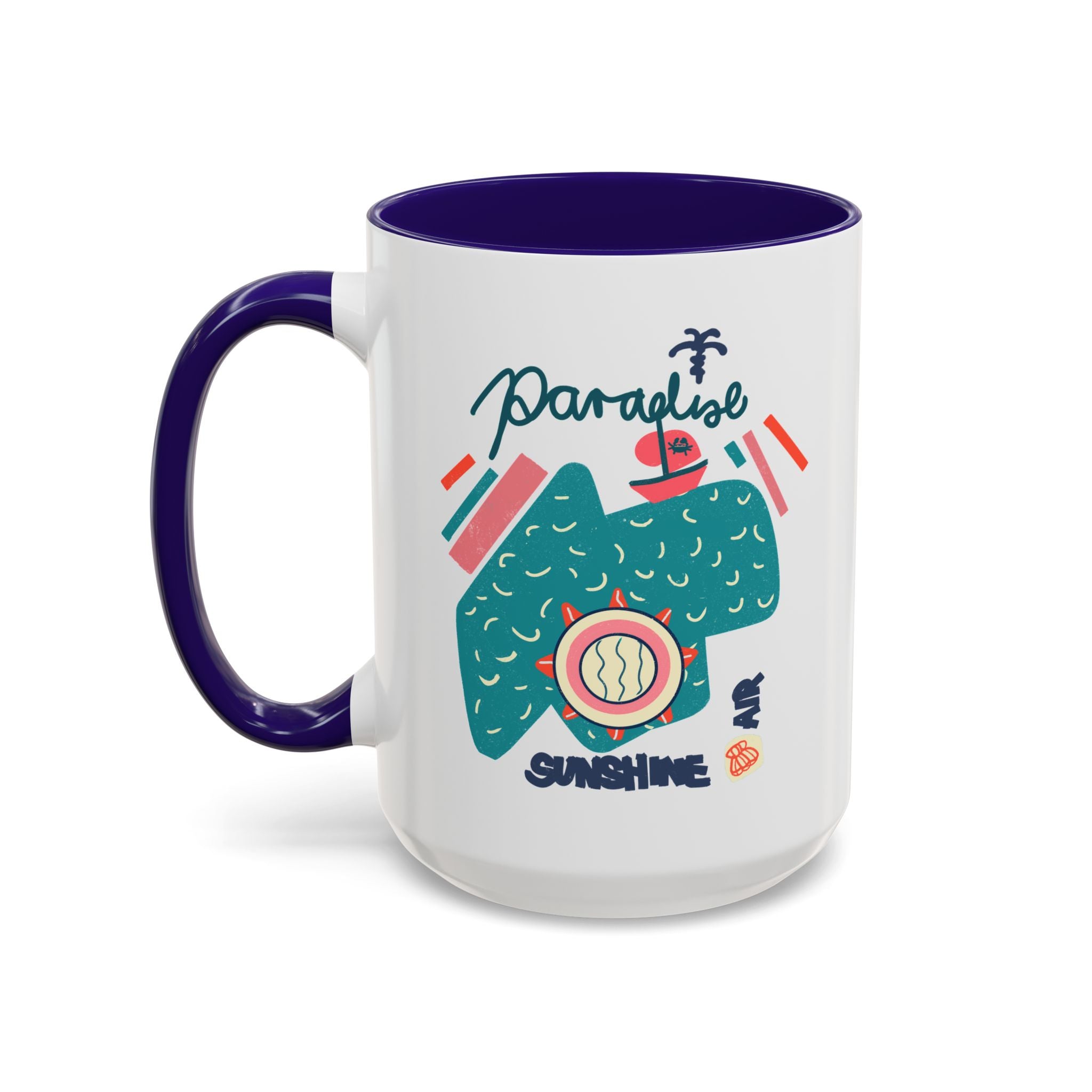 Fun retro summer coffee cup, dishwasher safe