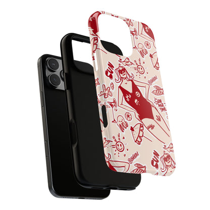 Innenansicht mit doppelter Schutzhülle · TPU &amp; Hartschale. Interior view with dual-layer case · TPU + hard shell.