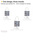 Overview of the Good Catch tote in three sizes: small, medium, and large – shown with lifestyle usage. / Übersicht der Good Catch Tote in drei Größen – Small, Medium, Large – mit stilvollen Anwendungsideen.