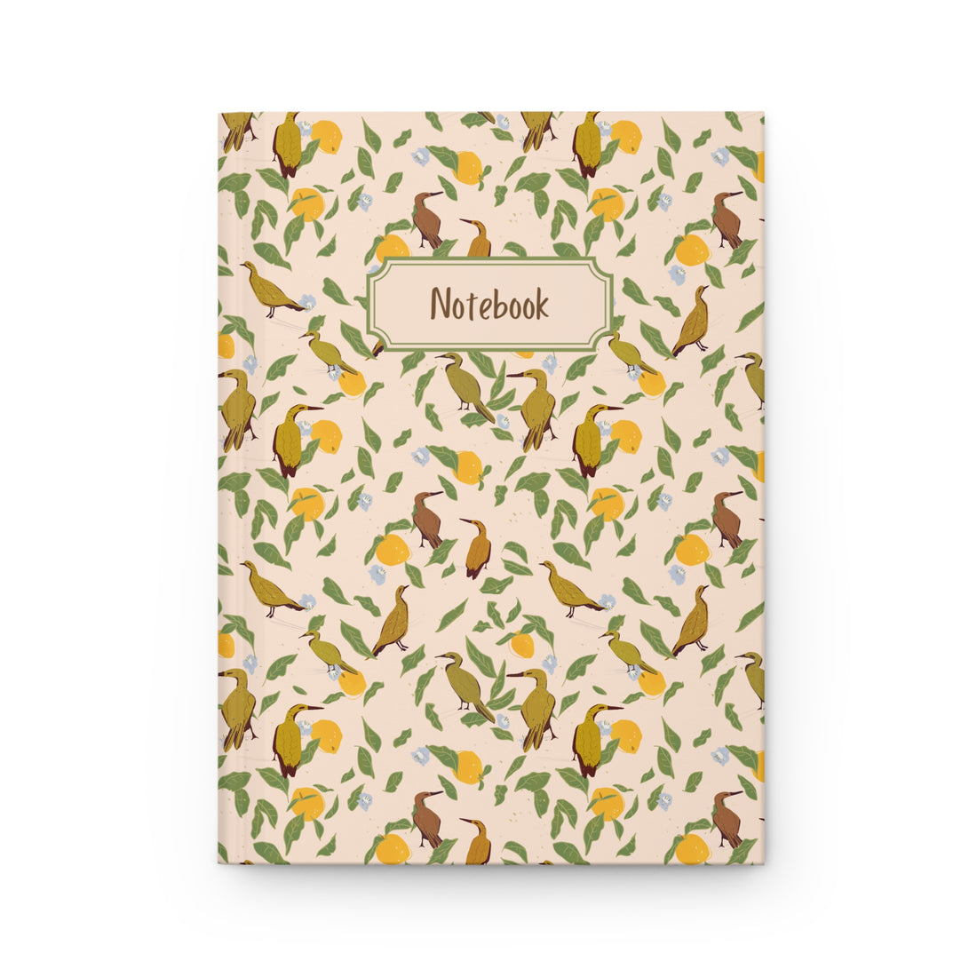 citrus garden bird and lemon floral notebook cover