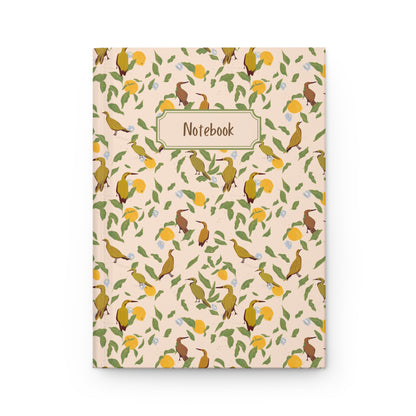citrus garden bird and lemon floral notebook cover