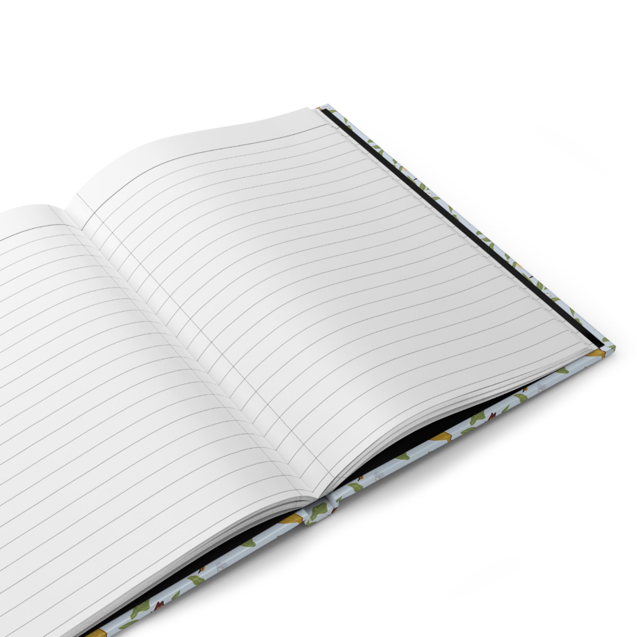 lined pages inside soft blue bird and lemon floral notebook