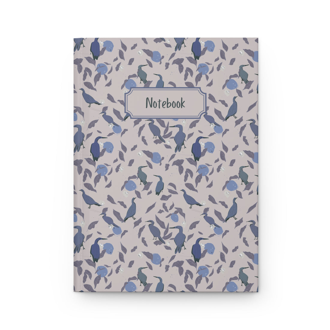 soft mauve bird and lemon floral notebook cover
