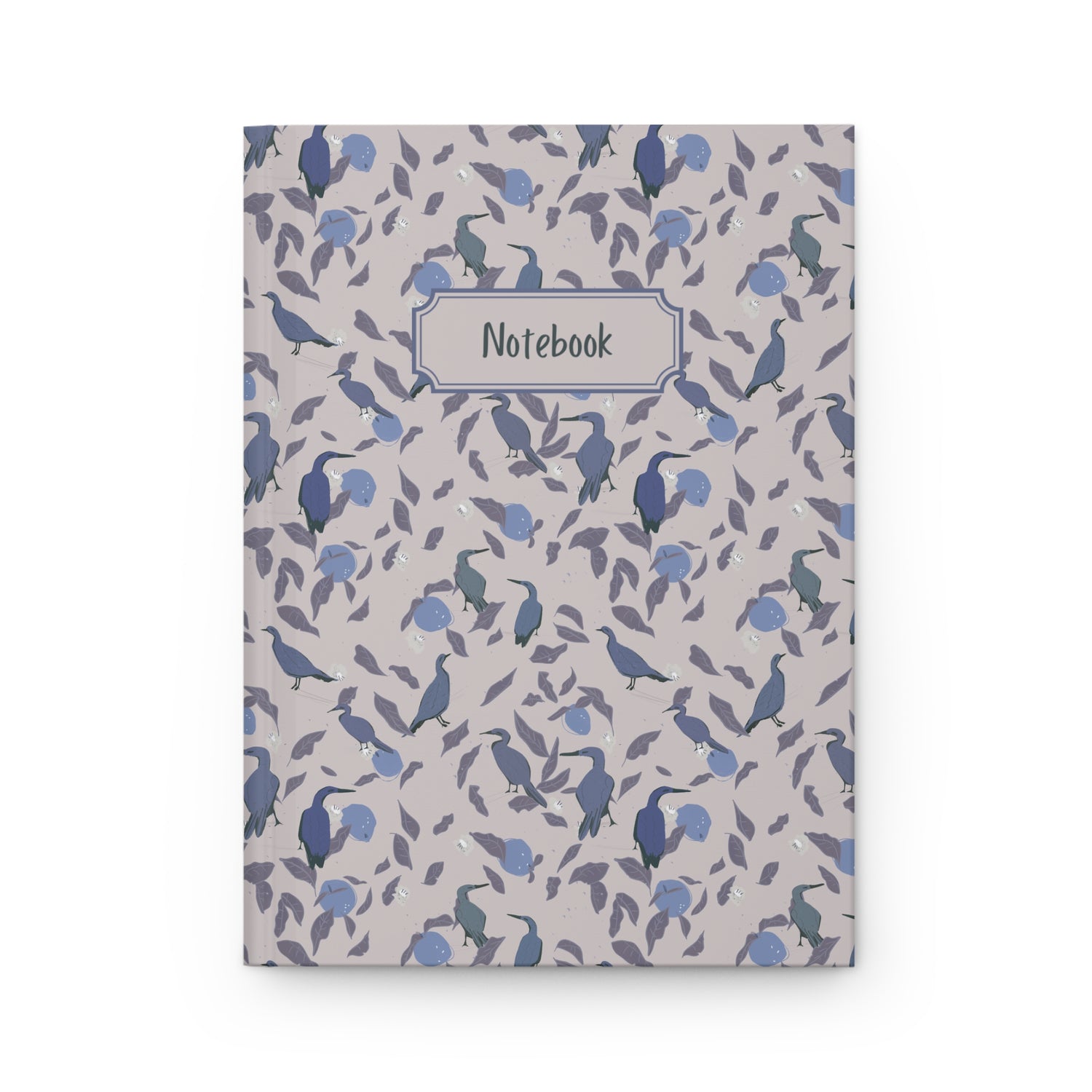 soft mauve bird and lemon floral notebook cover