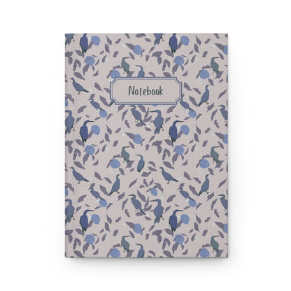 soft mauve bird and lemon floral notebook cover