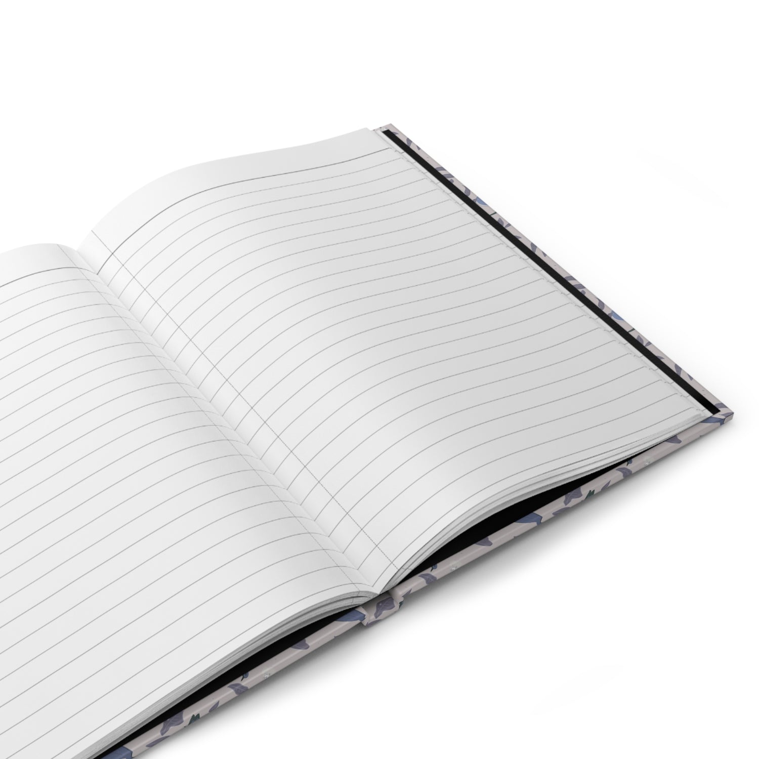 lined pages inside soft blue bird and lemon floral notebook