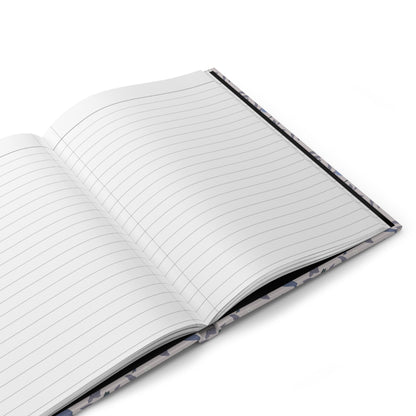 lined pages inside soft blue bird and lemon floral notebook